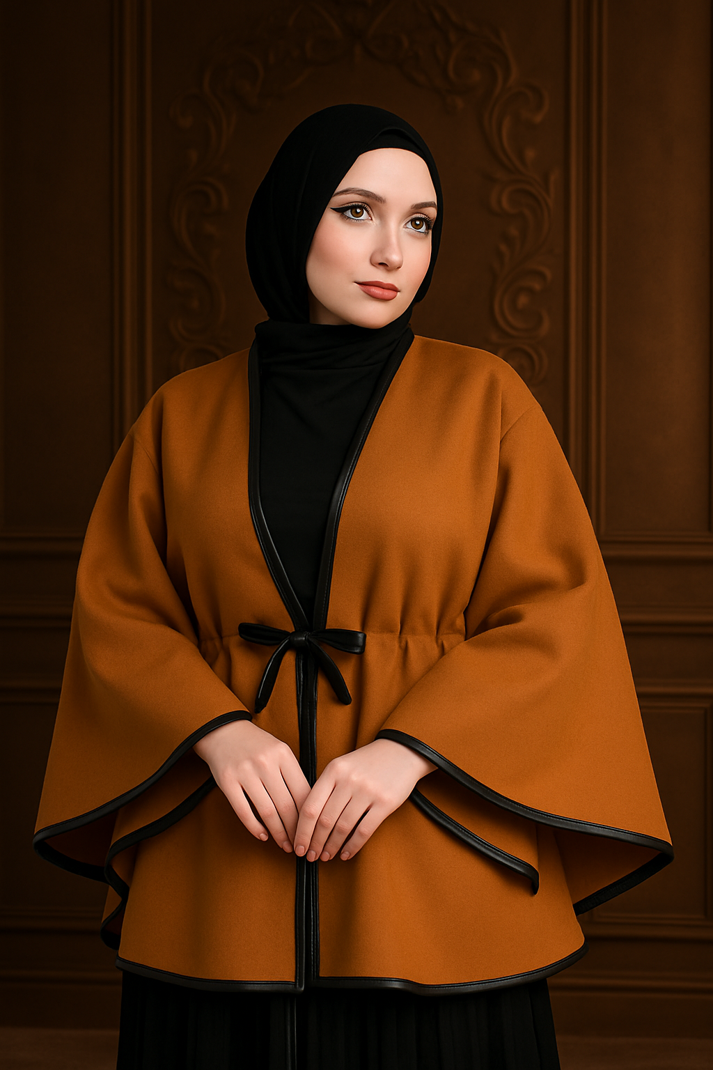 Classic Wool Cape Brown