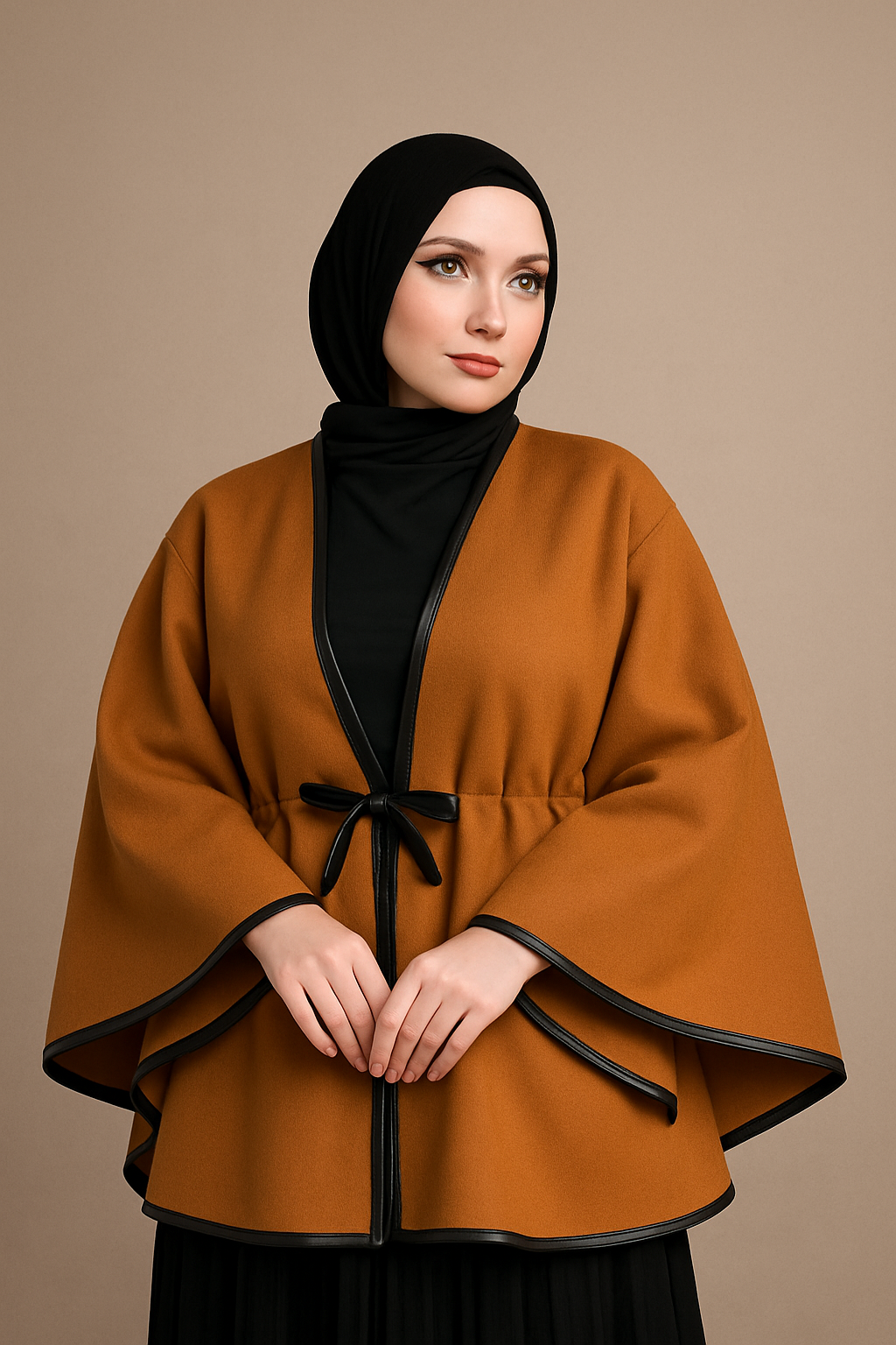 Classic Wool Cape Brown