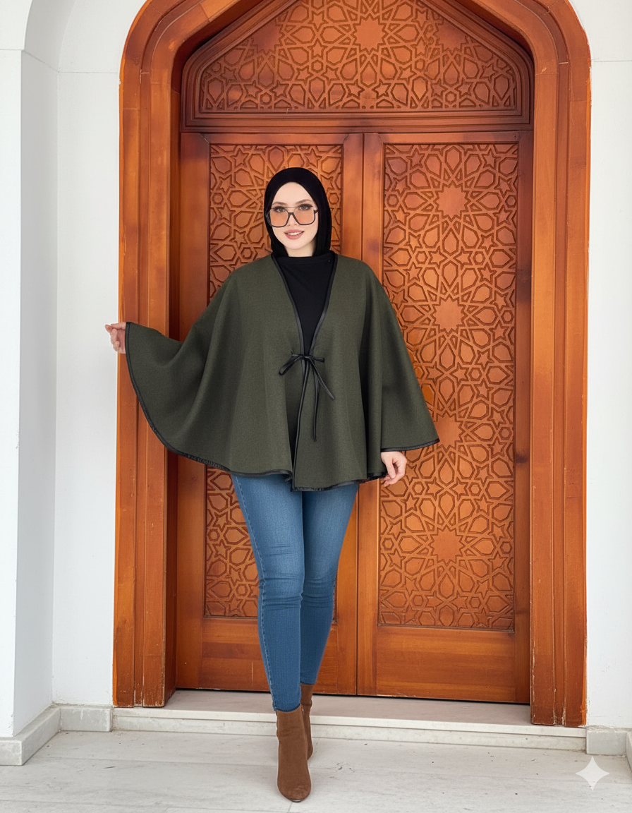 Classic Wool Cape Green