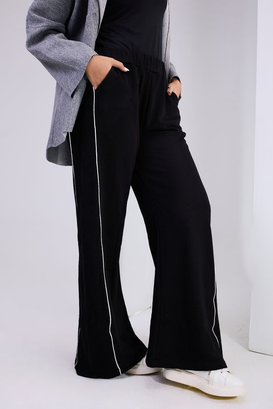 Soft Line Wide Pants Black