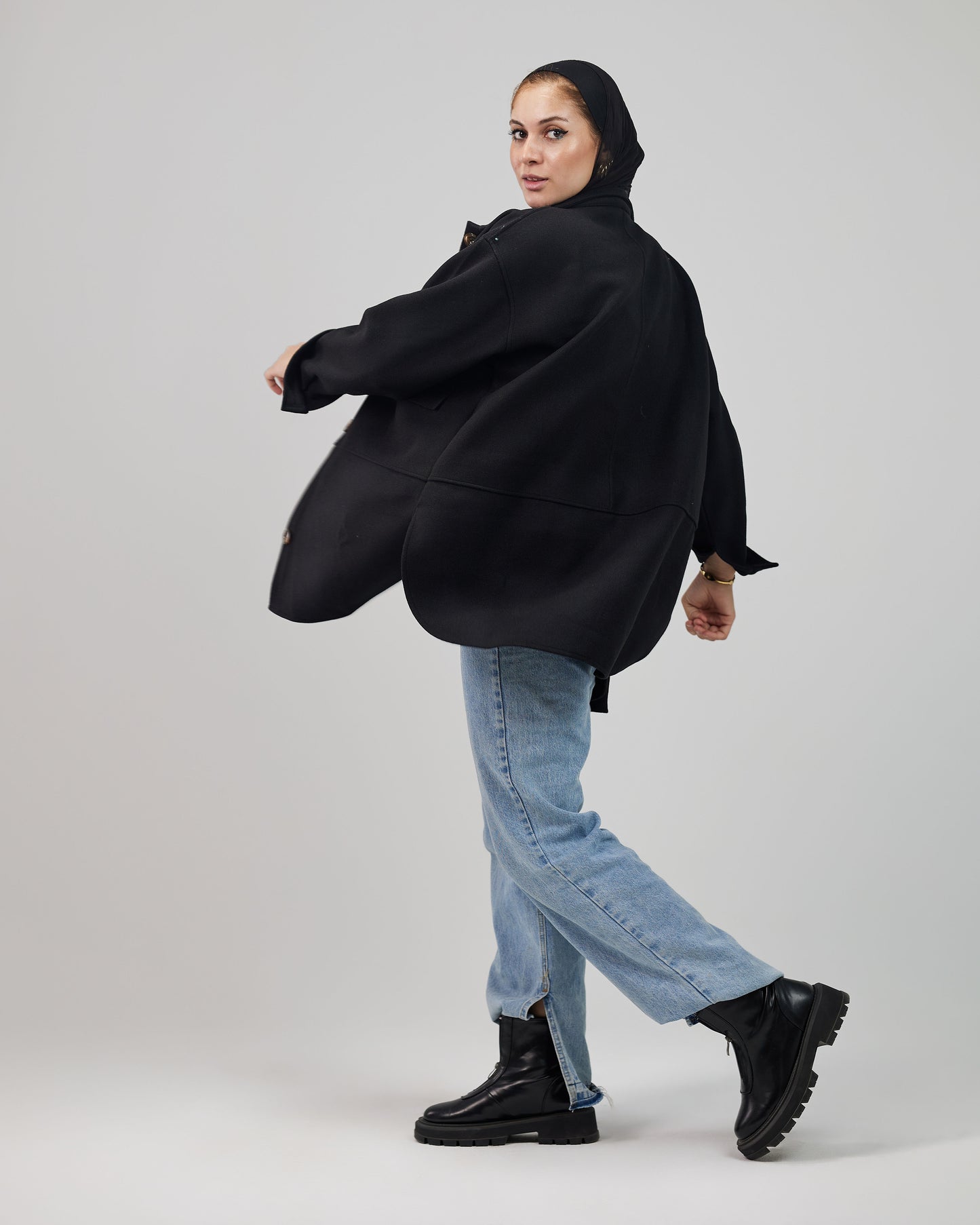 Wool Overshirt Jacket Black