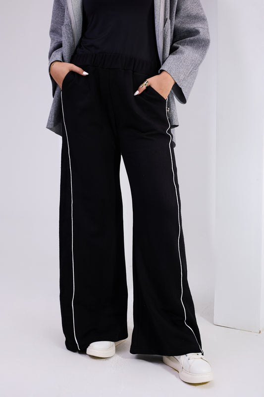Soft Line Wide Pants Black