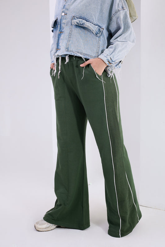 Soft Line Wide Pants Green