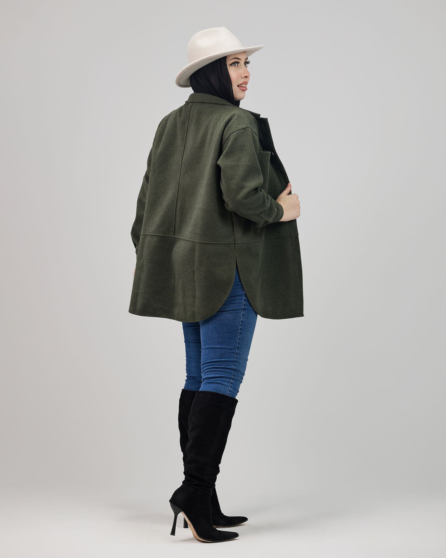 Wool Overshirt Jacket Green