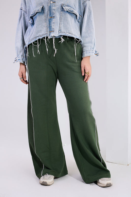 Soft Line Wide Pants Green