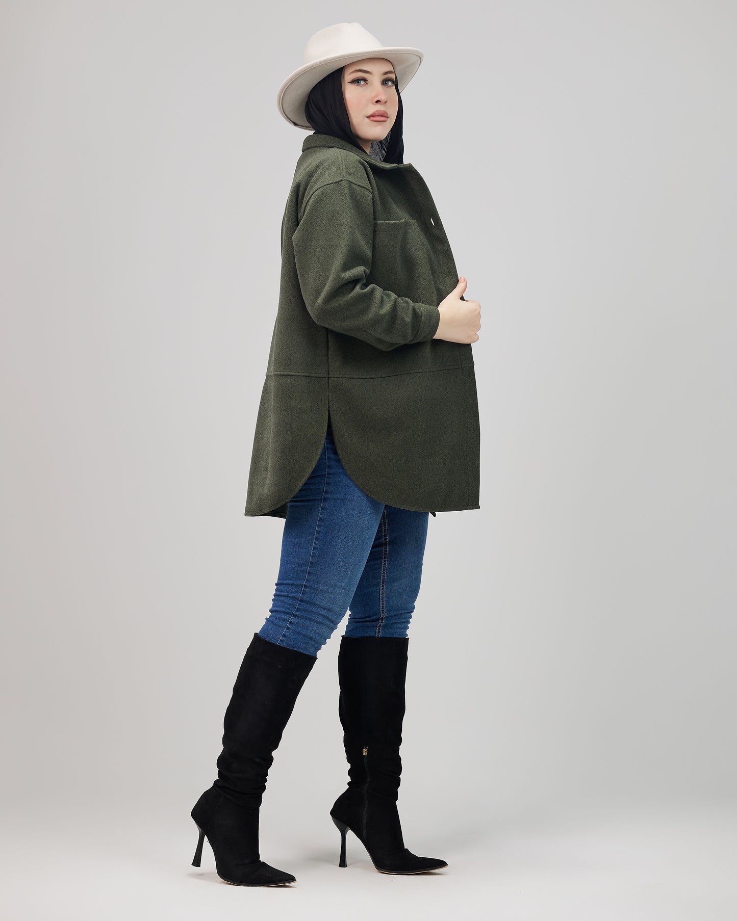 Wool Overshirt Jacket Green
